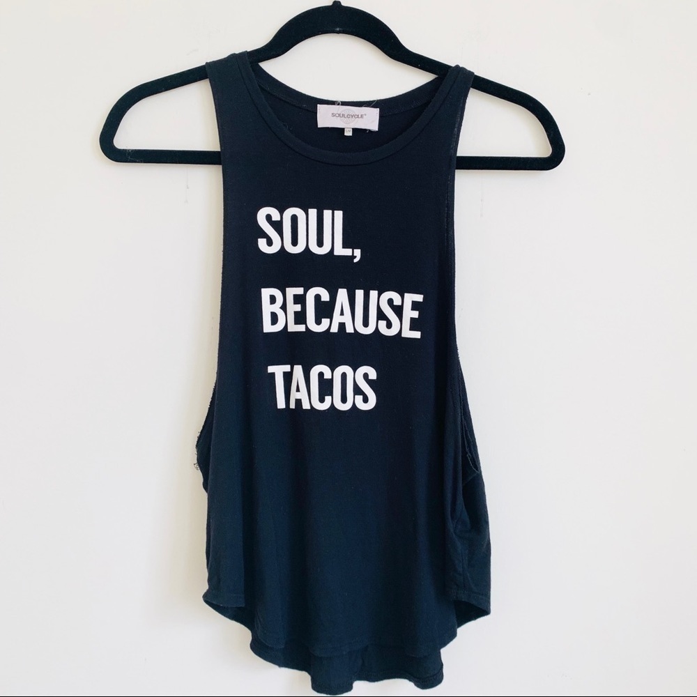 Soulcycle | “Soul, Because Tacos” Black Tank Top M